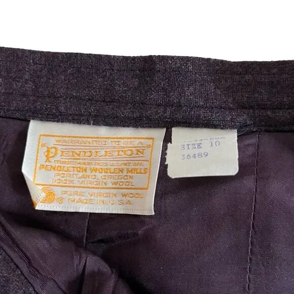 PENDLETON Purple Plaid Wool Skirt Midi Fully Lined VINTAGE Size 10 - Picture 7 of 10